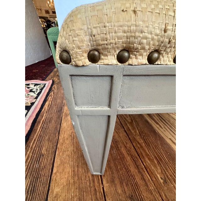 Oly Studio Grey Painted & Raffia Side Chair For Sale In Philadelphia - Image 6 of 9