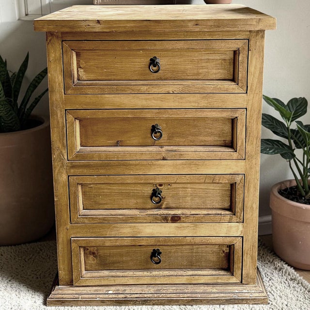 Mexican Mexican Southwestern Rustic Corona Ponderosa Pine 4-Drawer Chest For Sale - Image 3 of 13
