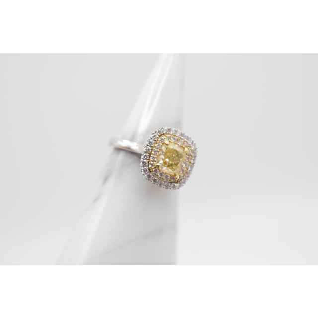 Mid 20th Century Gia Yellow Diamond Ring, Size 7 For Sale - Image 4 of 14