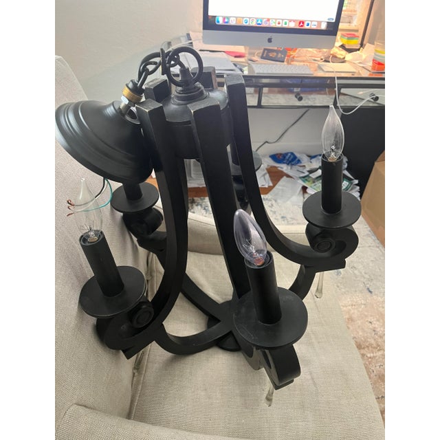 Ethan Allen Ethan Allen Lisi Small Black Chandelier For Sale - Image 4 of 9