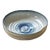 John-Richard Large Reactive Blue and Cream Shallow Pottery Bowl Coastal For Sale