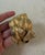 Mid 20th Century Vintage Gold Tone Metal Leaf Cuff Bracelet For Sale - Image 5 of 5