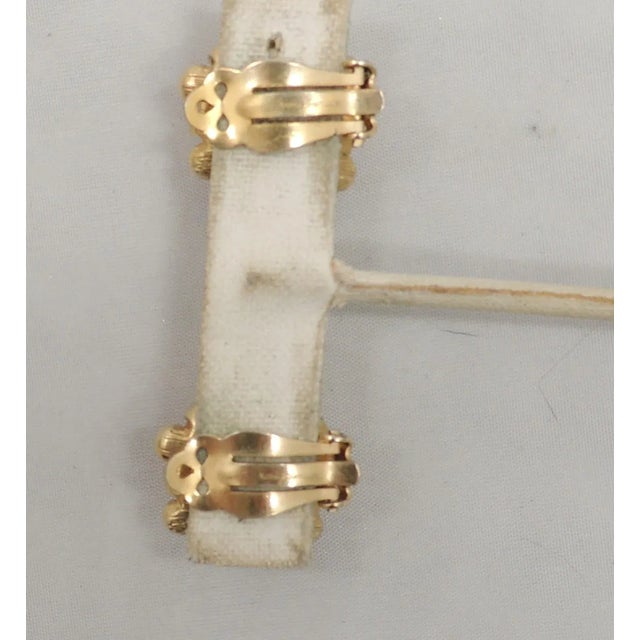 Metal Vintage 1950s Signed Nettie Rosenstein Cabochon Faux-Carnelian Clip Earrings - 2 Pieces For Sale - Image 7 of 7