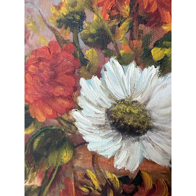 1970s Vintage Impressionist Floral Basket Still Life Oil on Canvas Painting – Framed For Sale - Image 10 of 13