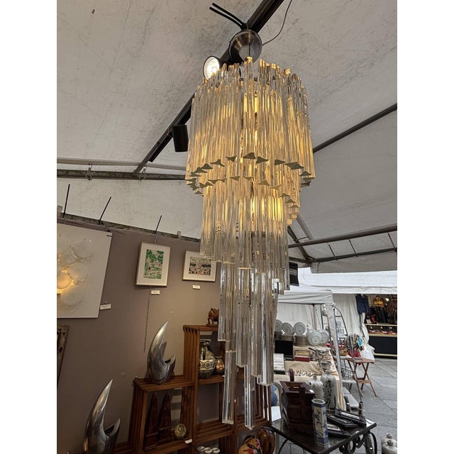 Cascade Chandelier in Murano Glass attributed to Paolo Venini for Venini, Italy, 1960 For Sale - Image 3 of 17