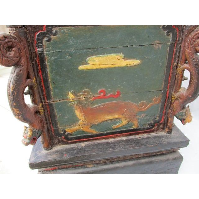 Green Chinese Provincial Lidded Trunk Hand Made Antique For Sale - Image 8 of 11