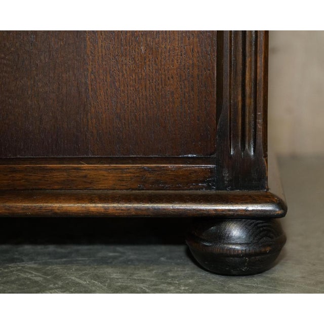 English Jacobean Style Oak Linen Trunk or Chest For Sale - Image 9 of 18