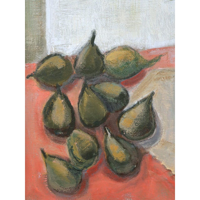 Purple Mid-Century Modern 'Purple Blooms' Expressive Swedish Still Life Oil Painting, Framed For Sale - Image 8 of 11