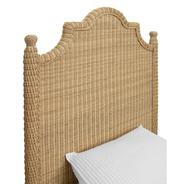 Matthew Izzo Home Chamberlain Twin Rattan Bed With Arched Headboard, Footboard, and Side Rails For Sale In New York - Image 6 of 12