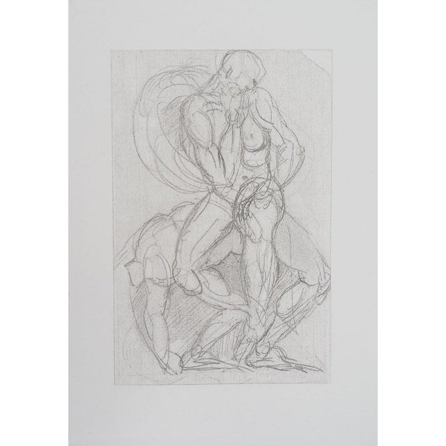 Auguste Rodin, Ombres et Lutte de Jacob avec l'ange, Etching For Sale - Image 3 of 8