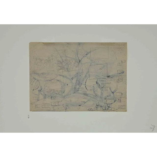 Plants by the sea is an original china ink drawing realized by Unknown Artist in 1950s. The artwork represents beautiful...