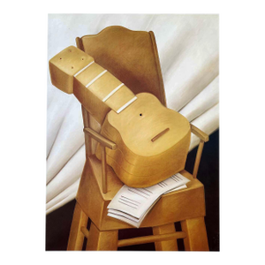 Fernando Botero 24 Guitar and Chair 1983