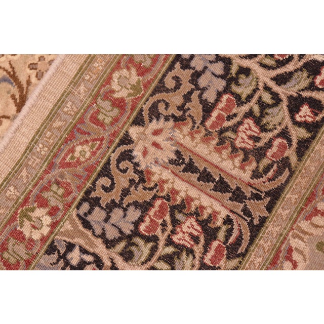 Textile Art Nouveau 1990's Pak-Persian Beige/Black Wool Rug - 6'1'' X 8'11'' For Sale - Image 7 of 9