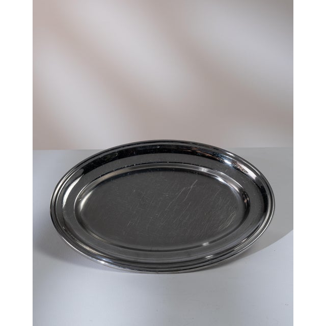 Gray Early 20th Century France Gray Silver Tray For Sale - Image 8 of 15
