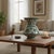 Ceramic Handmade Ceramic King Vase (30cm) Emerald Green Hatai Pattern Pedestal Form For Sale - Image 7 of 10