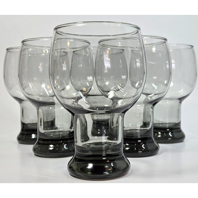 Mid-Century Gray Beer Glasses- Set of Seven For Sale - Image 4 of 12