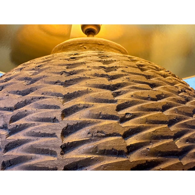 Wabi Sabi Table Lamp in Terracotta, 1980s For Sale - Image 10 of 12
