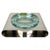 Ashtray in Steel and Green Glass from Sena Cristal, Italy, 1970s For Sale