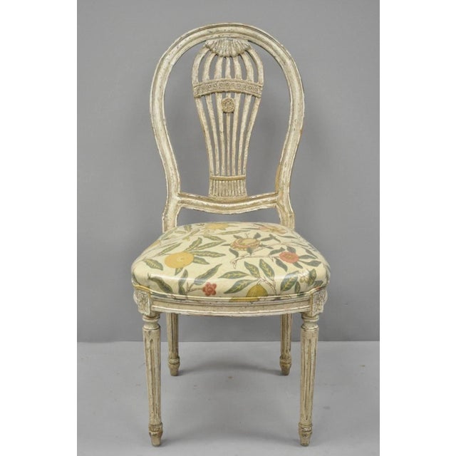 French Vintage French Louis XVI Montgolfier Hot Air Balloon Dining Chairs - Set of 6 For Sale - Image 3 of 12