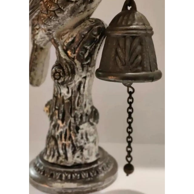 Mid 20th Century Vintage Ornate Metal Tabletop Perched Bird Bell For Sale In Atlanta - Image 6 of 7