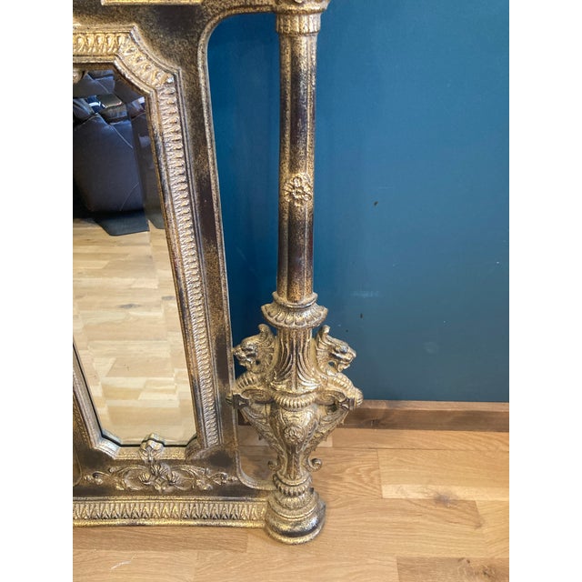 Vintage Gold Framed Ornate Hallway Mirror by Entree Mirror For Sale - Image 4 of 12