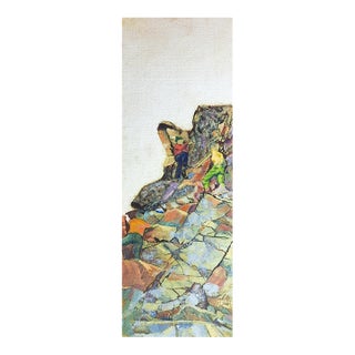Mid 20th Century Rock Climbers Painting For Sale