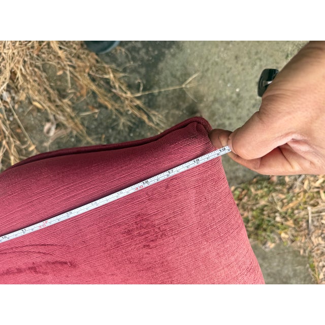 Late 20th Century Pair Vintage Louis XVI Style Balloon Back Walnut Upholstered Dining Side Chairs For Sale - Image 14 of 15