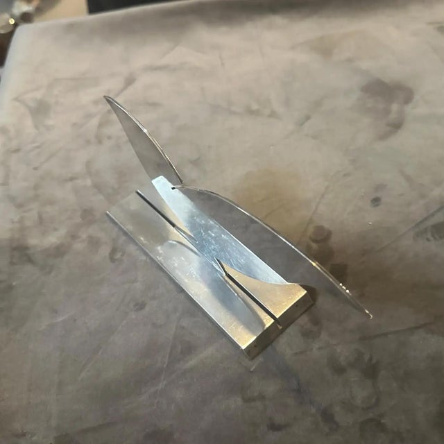 1990s Minimalist Silver Plated Sculpture La Colombella Bianca by Lino Sabattini For Sale - Image 10 of 12