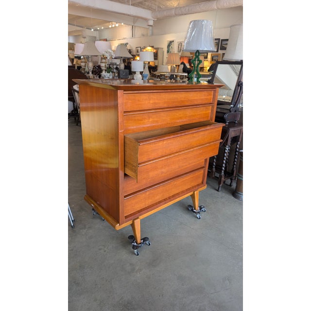 1950s Cherry Mid Century Dresser For Sale - Image 15 of 17