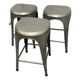 Restoration Hardware Remy Backless Counter Stools, Set of Three For Sale
