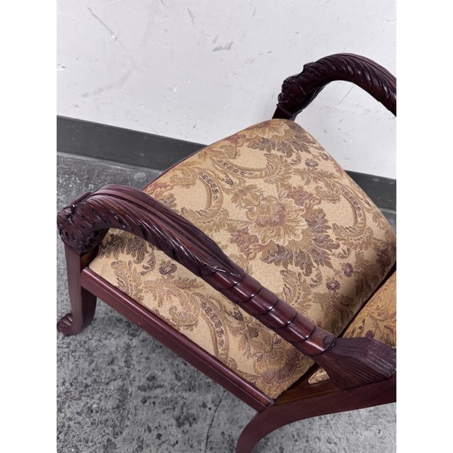 French Empire Carved Mahogany Chair, Antique For Sale - Image 11 of 12