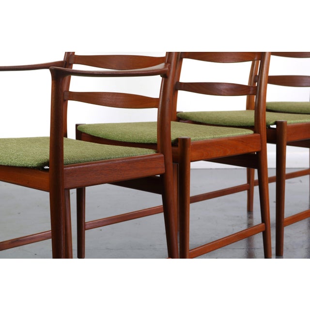 Mid-Century Modern Set of 4 Mid Century Danish Modern Contoured Ladder Back Dining Chairs in Teak by Torbjorn Afdal for Vamo For Sale - Image 3 of 8