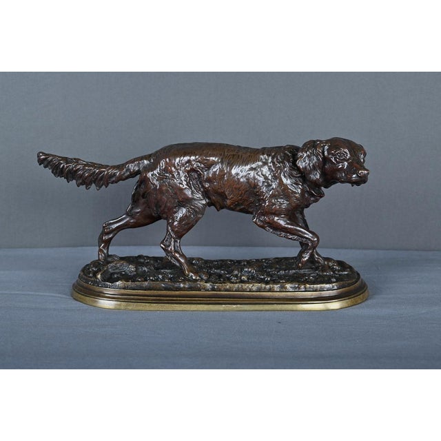 P-J. Mêne, Spaniel on Point, Mid-19th Century, Bronze For Sale - Image 5 of 17