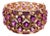 Bochic "Capri" Vintage Amethyst & Peridot Bangle Set In 18K Gold & Silver For Sale
