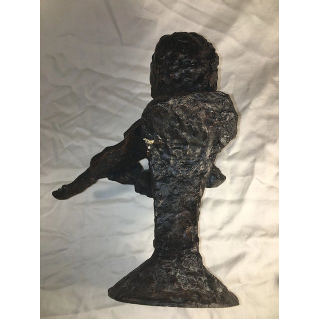 1950s 1950s Metal Bust Sculpture of a Violinist For Sale - Image 5 of 11