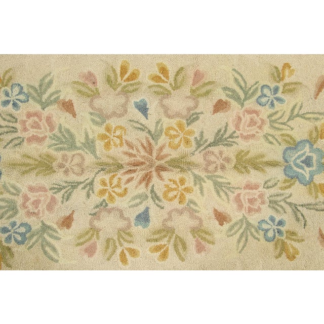 1950s Oversized Vintage Hooked Floral Wool Runner by Rug & Kilim, 1950-1959 For Sale - Image 5 of 9