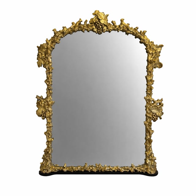Metal Large Antique 18th Century Italian Giltwood Mirror For Sale - Image 7 of 7