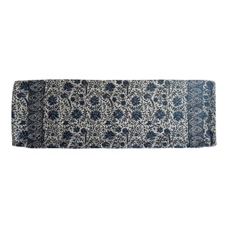 Lisa Fine Blue and White Floral Long Lumbar Bed Pillow Cover For Sale