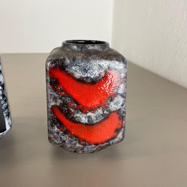 Fat Lava Ceramic Pottery Vases from Strehla Ceramic, Germany, 1970s, Set of 2 For Sale - Image 10 of 18
