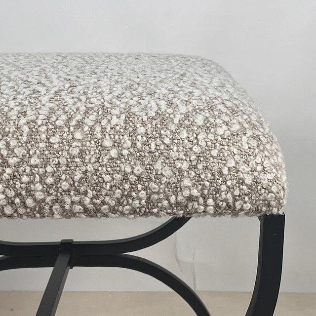 Metal Wide 'Strapontin' Stool by Design Frères For Sale - Image 7 of 8