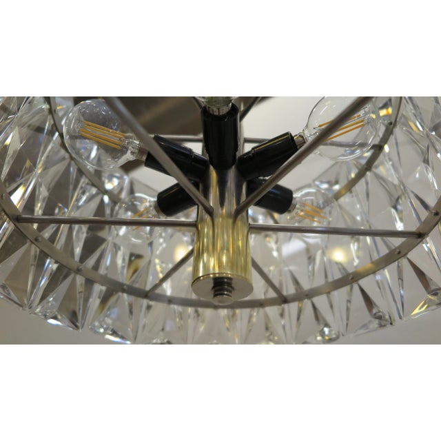 Metal 1960s Mid Century Prism Faceted Crystal Kinkeldey Pendant For Sale - Image 7 of 13