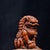 Brown Vintage Boxwood Carved Guardian Lion Figure – Seated Foo Dog on Rectangular Base For Sale - Image 8 of 9