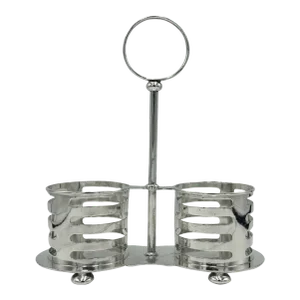 Antique Mappin & Webb Cruet Double Decanter Bottle Holder Silver Plate