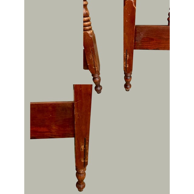 Antique Jenny Lind Spindle Bed-Headboard Footboard-Twin-Farmhouse-Wood-Cottage For Sale - Image 9 of 11