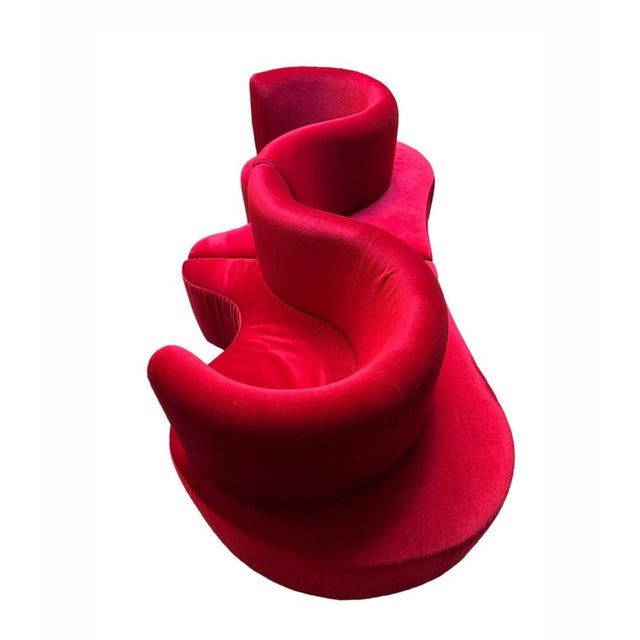 Verner Panton Danish Two-Piece Cloverleaf Red Sofa by Verner Panton for VerPan, 2000s For Sale - Image 4 of 12