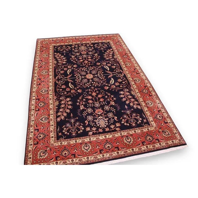 Middle Eastern rug Sarough | Knot density: High-quality workmanship | Pattern: Colorful leaf and flower motifs | Size:...