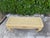 Mustard Vintage Sculptural Rattan Console Table With Glass Top For Sale - Image 8 of 13