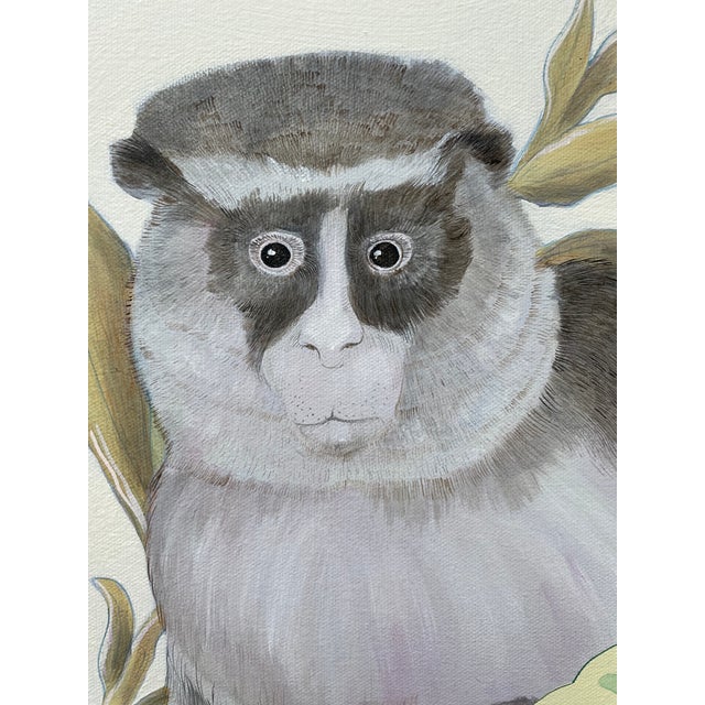 "The Natives and the Locals" Contemporary Singerie Style Acrylic Paintings - a Pair For Sale In Philadelphia - Image 6 of 11