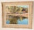Impressionist landscape painting by William Atkins (1926-1995) titled on verso " Reflections". Oil on board. Frame...