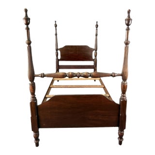 Four Poster Mahogany Twin Bed Frame For Sale
